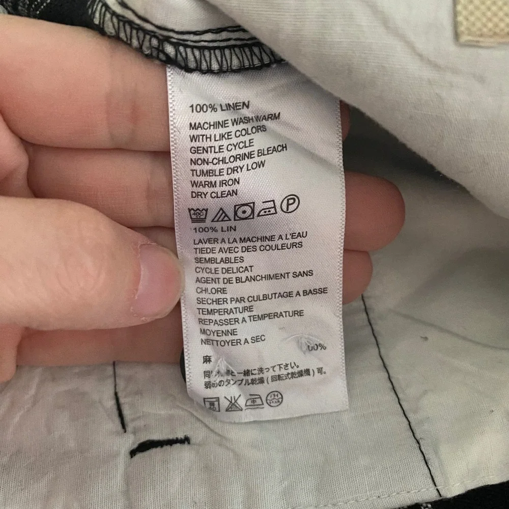 Tommy Bahama Mens 32 Black White Plaid 100% Linen Paradise Nation Shorts RN86549